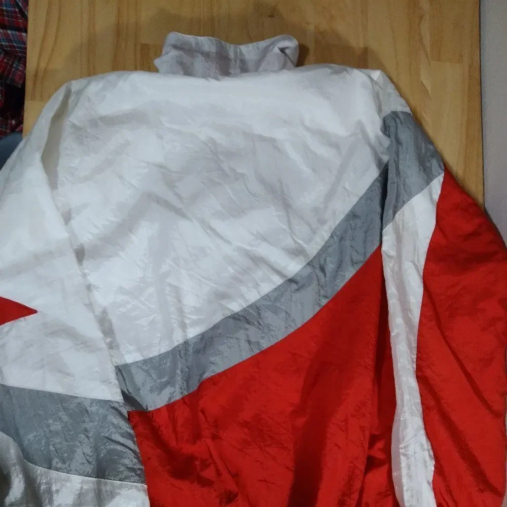 Vintage Custom Logo Shark Tooth Color Block Windbreaker